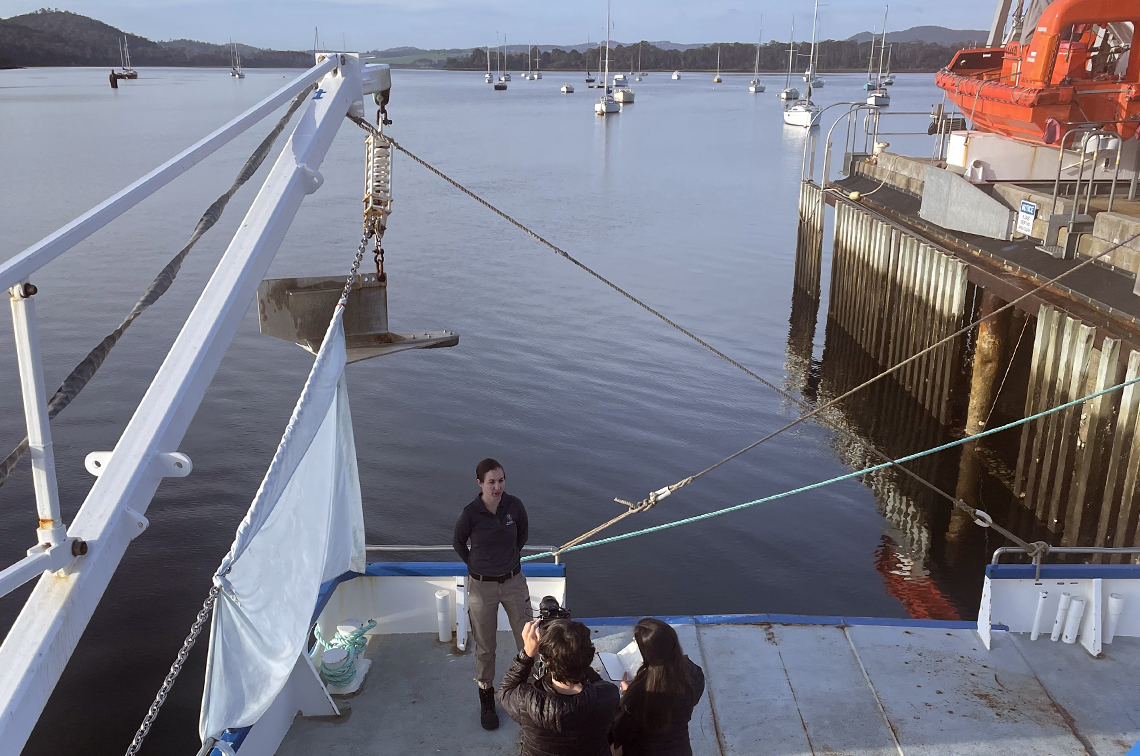 Jessica interviews Hannah Santolin of Parks Australia. Image: Laura Holmes