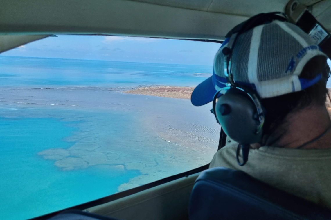 Project Leader, Tom Vigilante, in transit to Troughton Island. Image: WGAC