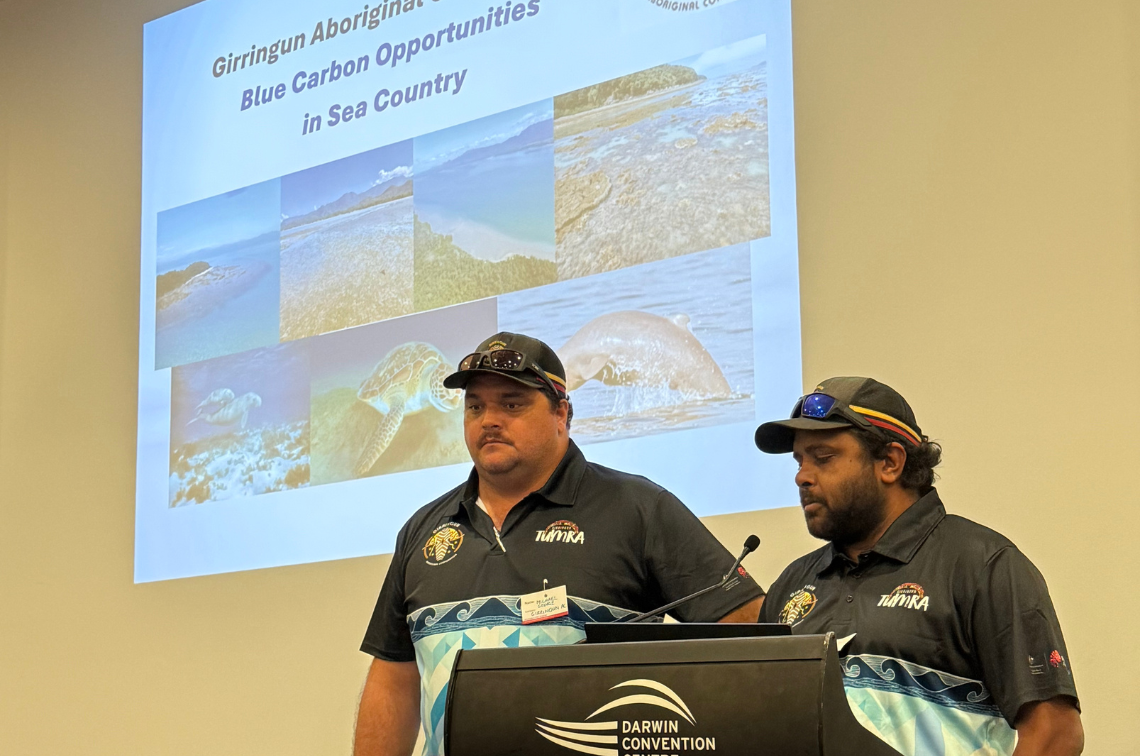 Jordon Mooka and Michael George, Girringun Aboriginal Corporation. Image: Genevieve Schulz, ICIN