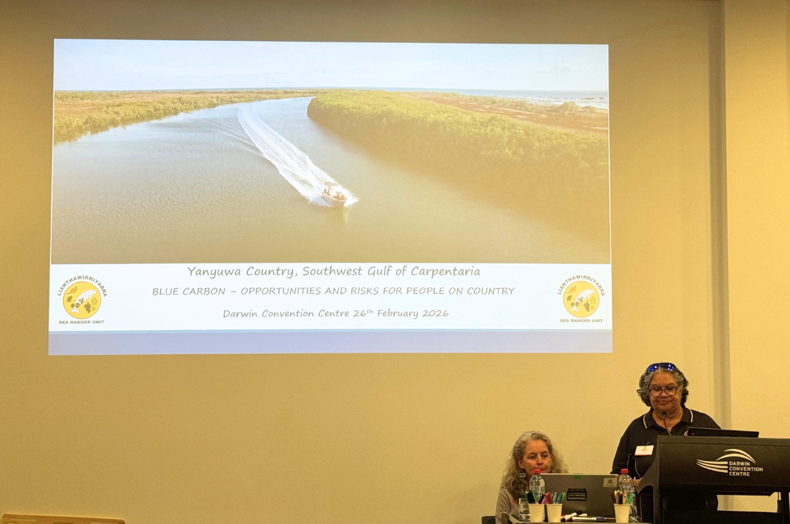 Rachel Groom, Senior Research Fellow, Charles Darwin University; Fiona Keighran, Coordinator, li-Anthawirriyarra Sea Ranger Unit. Image: Genevieve Schulz, ICIN