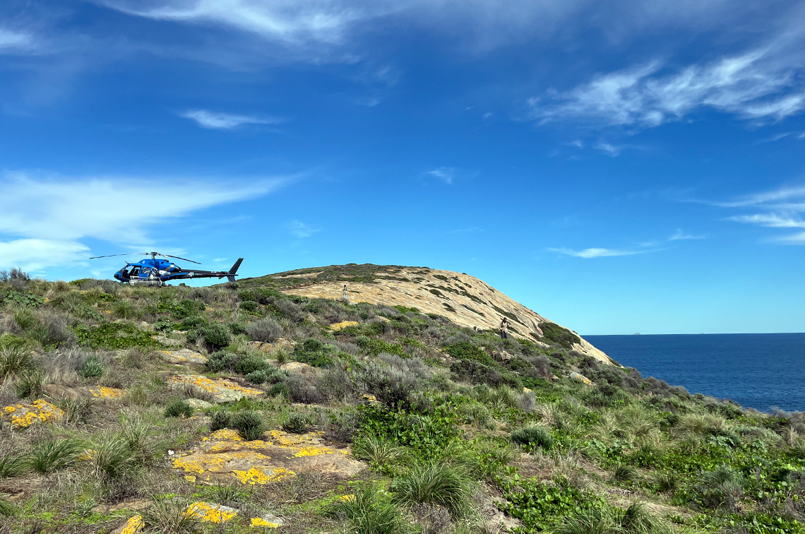 A Corsaire Aviation helicopter at work. Image: DBCA