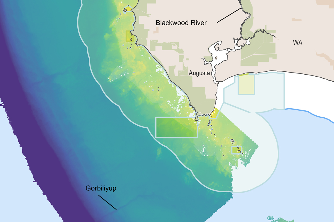 Location of Gorbiliyup in South-west Corner Marine Park off Western Australia. Image: UWA