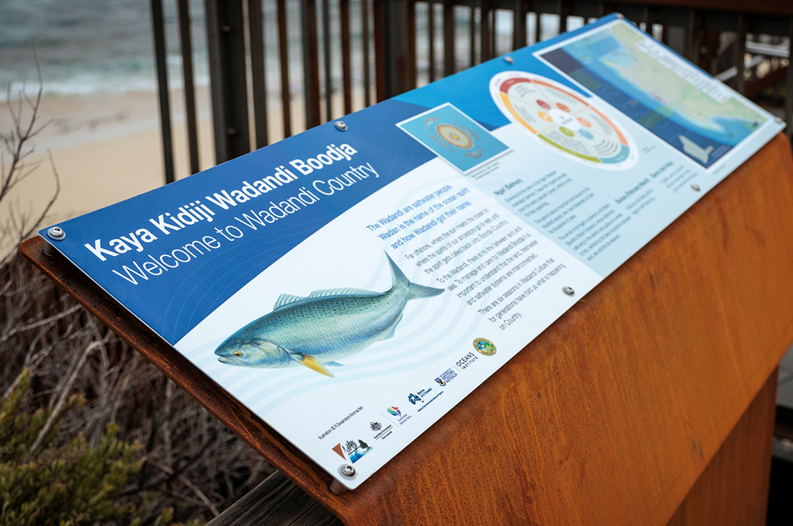 The signs provide residents and visitors with an opportunity to learn more about Wadandi culture, language and connection to Country. Image: Shire of Augusta Margaret River